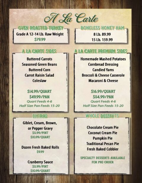 Kelley’s Country Cookin – Where you get more than you pay for.